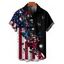 Chemise homme à rayures et étoiles papillon, motif patriotique, motif drapeau américain, boutonnée, retroussée, manches courtes - Noir 5XL