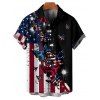 Independence Day Couple Outfit Butterfly Star Striped Pattern Spaghetti Strap Tank Dress and Button Up Shirt Patriotic Matching Outfit - Noir S | US 4