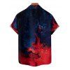 Gothic Couple Outfit Contrast Color Printed Spaghetti Strap V Neck A Line Mini Tank Dress and Button Up Shirt Vacation Matching Outfit - Rouge foncé S | US 4
