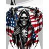 Ensemble haut du jour de l'indépendance, motif tête de mort, étoiles, rayures, t-shirt à col incliné et débardeur cintré de couleur unie, ensemble patriotique - Blanc XXL | US 12