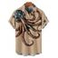 Chemise homme motif pieuvre drapeau américain, motif patriotique, boutonnée, retroussée, manches courtes, vacances - café lumière 5XL