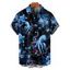 Chemise de vacances à manches courtes et boutons pour homme, motif pieuvre, vie marine - Noir 5XL