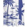 Robe de vacances à motif de voilier en cocotier, buste froncé, ceinture, col en cœur, robe trapèze mini décontractée - Bleu profond L | US 8-10
