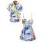 Vacation Couple Outfit Leaf Flower Banana Letter Printed Spaghettis Strap Swim Top and Briefs Swimsuit and Button Up Shirt Beach Matching Outfit - Blanc S | US 4