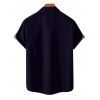 Chemise de vacances à manches courtes et boutons pour homme, motif dragon, animal et lune, décontractée - Bleu de Minuit 5XL