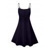 Robe de vacances à motif dragon animal lune, bretelles spaghetti, col en V, coupe trapèze, mini-robe débardeur - Bleu de Minuit XXXXXL | US 20