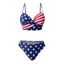 Maillot de bain tankini à bretelles spaghetti torsadées avec imprimé drapeau américain et étoiles, pour le jour de l'indépendance, à armatures et push-up - multicolor XL | US 10