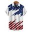 Chemise patriotique à rayures étoilées pour homme, motif drapeau américain, boutonnée, retroussée, manches courtes, pour le jour de l'indépendance - Blanc 5XL