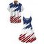 Independence Day Couple Outfit Star Striped American Flag Pattern Spaghetti Strap Tank Dress and Button Up Shirt Patriotic Matching Outfit - Blanc S | US 4