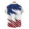 Independence Day Couple Outfit Star Striped American Flag Pattern Spaghetti Strap Tank Dress and Button Up Shirt Patriotic Matching Outfit - Blanc S | US 4