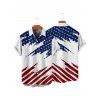 Independence Day Couple Outfit Star Striped American Flag Pattern Spaghetti Strap Tank Dress and Button Up Shirt Patriotic Matching Outfit - Blanc S | US 4
