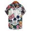 Chemise gothique à manches courtes et boutons pour homme, motif floral, motif tête de mort, papillon, vacances - multicolor 5XL