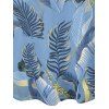 Robe de plage à imprimé feuilles tropicales, bretelles spaghetti, col en V, coupe trapèze, mini-robe décontractée - Bleu gris S | US 4