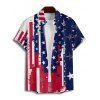 Chemise patriotique à manches courtes et boutons pour homme, motif étoiles et rayures, motif drapeau américain, pour le jour de l'indépendance - multicolor 5XL