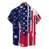 Chemise patriotique à manches courtes et boutons pour homme, motif étoiles et rayures, motif drapeau américain, pour le jour de l'indépendance - multicolor 5XL