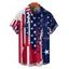 Chemise patriotique à manches courtes et boutons pour homme, motif étoiles et rayures, motif drapeau américain, pour le jour de l'indépendance - multicolor 5XL
