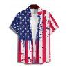 Chemise patriotique à manches courtes et boutons pour homme, motif drapeau américain, motif Splash Ink, motif patriotique, motif jour de l'indépendance - multicolor 5XL