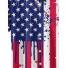 Chemise patriotique à manches courtes et boutons pour homme, motif drapeau américain, motif Splash Ink, motif patriotique, motif jour de l'indépendance - multicolor 5XL