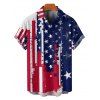 Independence Day Couple Outfit American Flag Print Crossover Briefs Side Tied Three Piece Bikini Swimsuit and Button Up Shirt Patriotic Matching Outfit - multicolor S | US 4