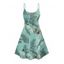 Robe de plage à imprimé feuilles tropicales, bretelles spaghetti, col en V, coupe trapèze, mini-robe décontractée - Vert clair M | US 6