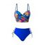 Maillot de bain tankini à imprimé floral, bretelles spaghetti torsadées, lacets, ajouré, à armatures, push-up, pour les vacances - Noir S | US 4