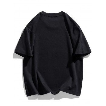 Men's Dice Playing Cards Pattern Streetwear T-shirt Round Collar Pullover Short Sleeve Casual Tee