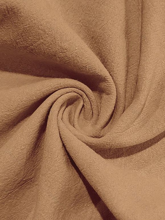 Pantalon décontracté long et droit pour homme, couleur unie, avec cordon de serrage et taille élastique - café lumière XXXL