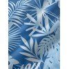 Vacation Couple Outfit Leaf Plant Pattern Pocket Spaghetti Strap A Line Long Dress and Button Up Shirt Beach Matching Outfit - Bleu gris S | US 4