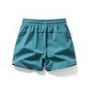 Short décontracté pour homme, couleur unie, avec cordon de serrage, taille élastique, poches, ourlet fendu - Bleu L