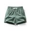 Short décontracté pour homme, couleur unie, avec cordon de serrage, taille élastique, poches, ourlet fendu - Vert clair XXXL