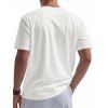 T-shirt à manches courtes et col en V pour homme, couleur unie, avec poche avant à demi-bouton, style décontracté - Blanc XXXL