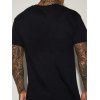 T-shirt à manches courtes et col rond pour homme, motif cartes à jouer, style streetwear, décontracté - Noir XXL