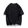 T-shirt à manches courtes et col rond pour homme, motif cartes à jouer, style streetwear, décontracté - Noir XXL