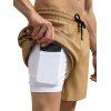 Short décontracté texturé pour homme, couleur unie, avec cordon de serrage, poche intérieure et taille élastique - café lumière S