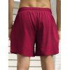 Short décontracté texturé pour homme, couleur unie, avec cordon de serrage, poche intérieure et taille élastique - Rouge XXL