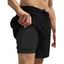 Short décontracté texturé pour homme, couleur unie, avec cordon de serrage, poche intérieure et taille élastique - Noir XXL