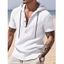 T-shirt décontracté à manches courtes et col rond pour homme, couleur unie, avec cordon de serrage, à capuche et cordon de serrage, idéal pour la plage - café lumière XXXL