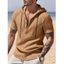 T-shirt décontracté à manches courtes et col rond pour homme, couleur unie, avec cordon de serrage, à capuche et cordon de serrage, idéal pour la plage - café lumière XXXL