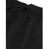 Pantalon décontracté long et droit pour homme, couleur unie, avec cordon de serrage et taille élastique - Noir L
