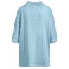 Ensemble deux pièces pour homme, haut en tricot à manches mi-longues et col en V en jacquard de couleur unie, avec cordon de serrage, taille élastique et poches. - Bleu clair XXXL