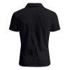 T-shirt décontracté à col rabattu et fermeture éclair 1/4 pour homme, couleur unie et texturée, en velours côtelé - Noir XXXL