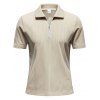 T-shirt décontracté à col rabattu et fermeture éclair 1/4 pour homme, couleur unie et texturée, en velours côtelé - café lumière XXXL | US 14