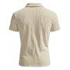 T-shirt décontracté à col rabattu et fermeture éclair 1/4 pour homme, couleur unie et texturée, en velours côtelé - café lumière XXXL | US 14