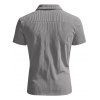 T-shirt décontracté à col rabattu et fermeture éclair 1/4 pour homme, couleur unie et texturée, en velours côtelé - Gris XXXL