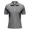 T-shirt décontracté à col rabattu et fermeture éclair 1/4 pour homme, couleur unie et texturée, en velours côtelé - Gris XXXL