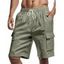 Short cargo droit pour homme, couleur unie, poches multiples, cordon de serrage, taille élastique, longueur genou, pour l'extérieur - Noir XXXL