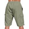 Short cargo droit pour homme, couleur unie, poches multiples, cordon de serrage, taille élastique, longueur genou, pour l'extérieur - Vert clair XXXL