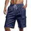Short cargo droit pour homme, couleur unie, poches multiples, cordon de serrage, taille élastique, longueur genou, pour l'extérieur - Noir XXXL