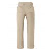 Pantalon décontracté pour homme, couleur unie, poches, cordon de serrage, taille élastique, jambes larges, long - café lumière XL