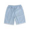 Short en jean pour homme avec cordon de serrage et taille élastique, longueur genou, ourlet retroussé - Bleu clair XXXL